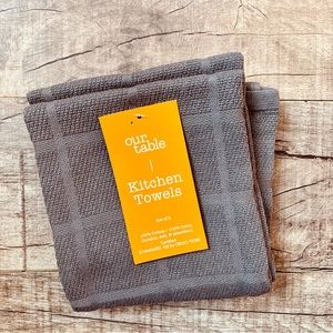 Our Table—Everyday Solid Kitchen Towels (Grey, Set of 2) Bed Bath & Beyond NWT